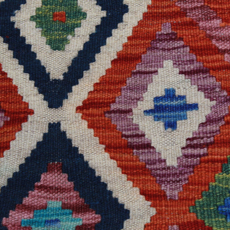 Dywan wełniany kilim afgański wielokolorowy 100050 121x84