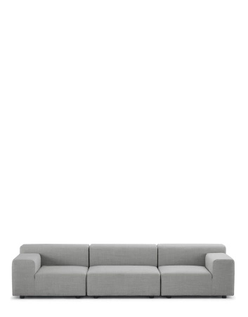 Plastics Outdoor Three-Seater Sofa Gray