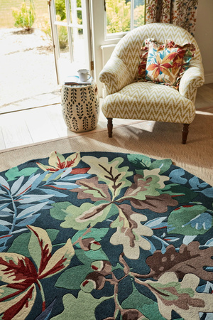 Sanderson ROBIN'S WOOD FOREST GREEN ROUND rug 146508