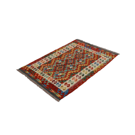 Wool kilim afghan rug multicolored 100312 145x97