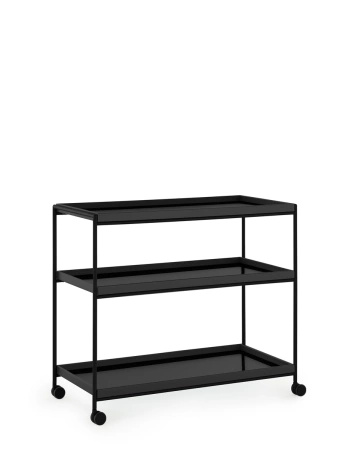 Trays 80 cm x 40 cm Trolley Black
