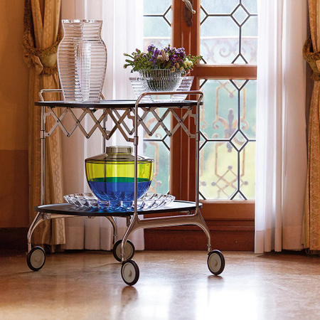Gastone Chromo Book Cart Plum Shiny