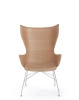 K/Wood Slatted Ash Krzesło Jasne Drewno Chromowany FSC™