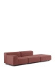Plastics Outdoor Two-Seater + Pouf Sofa Bordowy