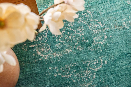Louis de Poortere Fading World Medallion Jade rug 8258