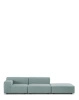 Plastics Outdoor Two-Seater + Pouf Sofa Green