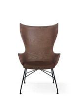 K/Wood Slatted Ash Krzesło Ciemna Skóra Czarny FSC™