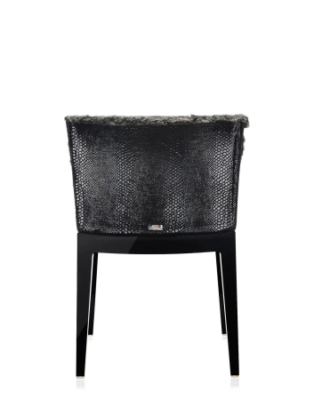 Mademoiselle Kravitz Chair Black Faux-Fur Snake Printed Fabric