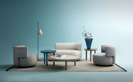 K-Top Tinted Mirror Table - Blue