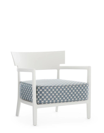 Cara Outdoor Liberty Obi Check Armchair White Blue