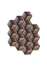 Gan Kilim Parquet Hexagon Carpet Orange