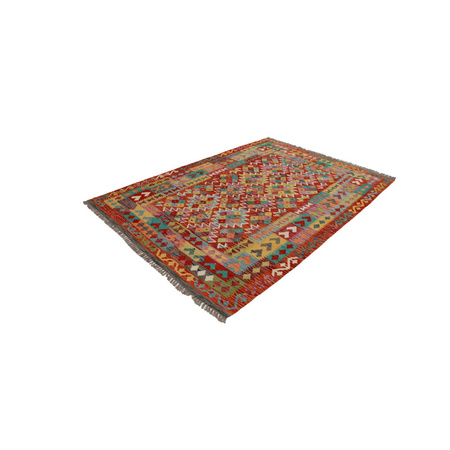 Wool kilim afghan rug multicolored 100460 245x175