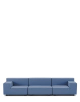 Plastics Tech Fabric Three-Seater Sofa Niebieski