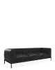 Asia Leather Sofa Three-Seater Czarny Skórzany