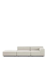 Plastics Outdoor Two-Seater + Pouf Sofa Biały