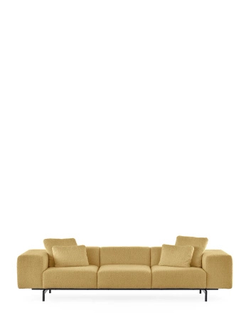 Largo Three-Seater Curly Sofa Yellow