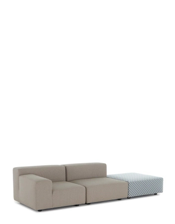 Plastics Outdoor Liberty 2 Seater + 1 Pouf Obi Check Sofa Beige