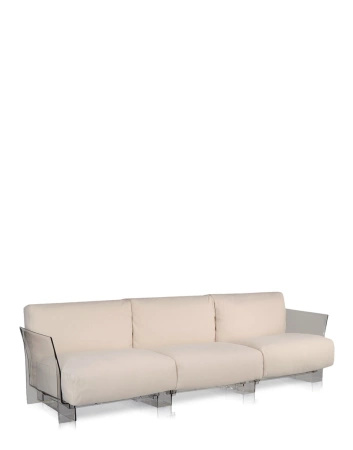 Pop Outdoor Three-Seater Sunbrella Sofa Taupe