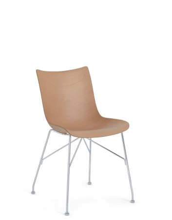 P/Wood Basic Veneer Chair Light Wood Chrome FSC™