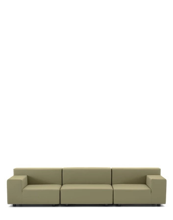 Plastics Tech Fabric Three-Seater Sofa Green