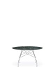 Glossy Round Ø128 cm Table Chrome Green