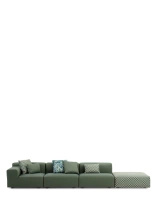 Plastics Outdoor Liberty 3 Seater + 1 Pouf Obi Check Sofa Zielony