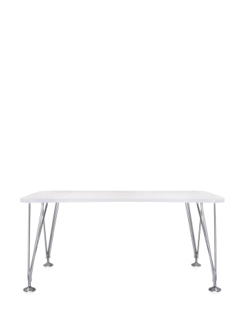 Max 160x80 cm Stół Biały Chromowany