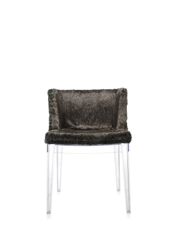 Mademoiselle Kravitz Krzesło Przezroczysty Faux-Fur Snake Printed Fabric