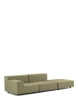 Plastics Tech Fabric Two-Seater + Pouf Sofa Green