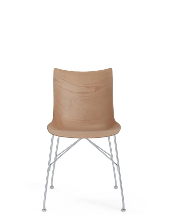 P/Wood Slatted Ash Chair Light Wood Chromed FSC™