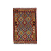 Wool kilim afghan rug multicolored 100382 146x97