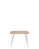 Viscount of Wood Square Chrome Table Ash