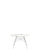 Glossy Marble Round Ø118 cm Chrome White Table