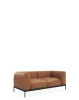 Asia Leather Sofa Two-Seater Brązowy Skórzany