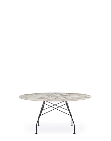 Glossy XXL Ø150 cm Table Black Nature Tundra