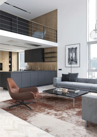 Carpet Decor Rust Grey