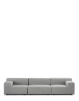 Plastics Outdoor Three-Seater Sofa Gray