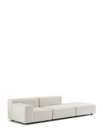 Plastics Outdoor Two-Seater + Pouf Sofa White
