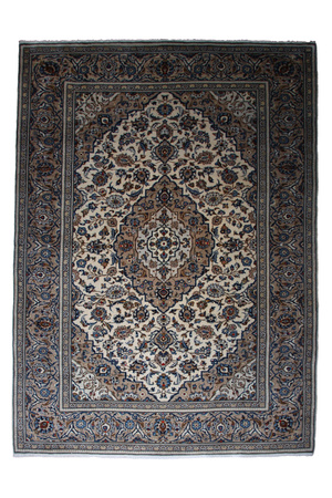 Kashan Cream Wool Carpet 84708 199x296
