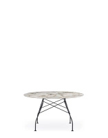 Glossy Round Ø128 cm Table Black Nature Tundra
