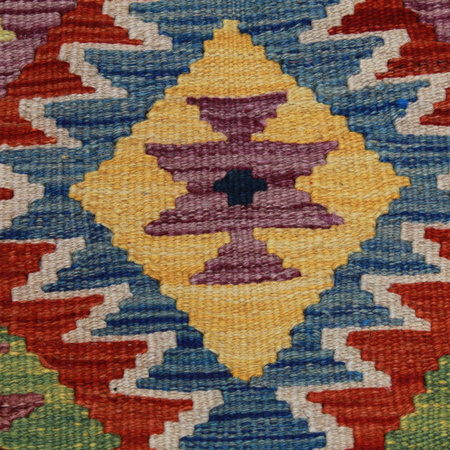 Wool kilim afghan rug multicolored 100382 146x97