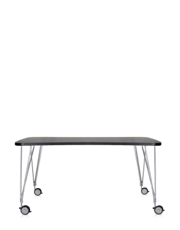 Max 160x80 cm Table on Wheels Anthracite Chrome Plated