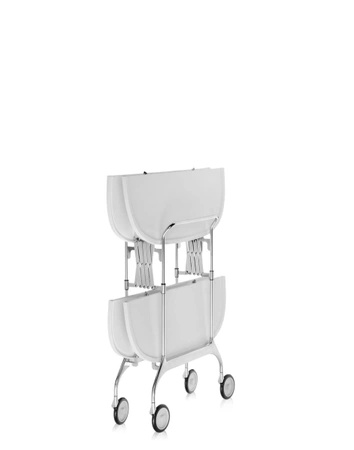 Gastone Chromo Book Cart White Glossy