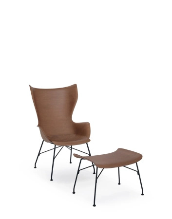K/wood Basic Veneer Chair Dark Wood Black