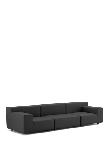 Plastics Tech Fabric Three-Seater Sofa Black