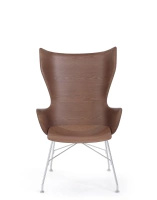 K/Wood Slatted Ash Krzesło Ciemne Drewno Chromowany FSC™