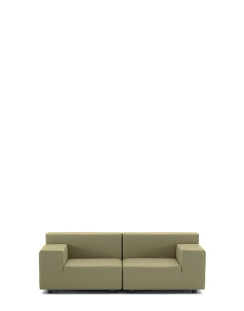 Plastics Tech Fabric Two-Seater Sofa Green