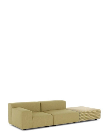 Plastics Outdoor Liberty 2 Seater + 1 Pouf Obi Check Sofa Yellow