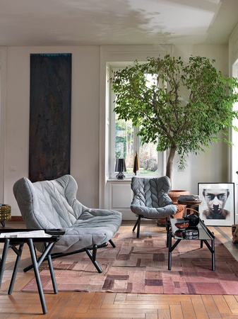 Foliage Velvet Sofa Czarny Różowy
