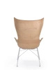 K/Wood Slatted Ash Krzesło Jasna Skóra Chromowany FSC™